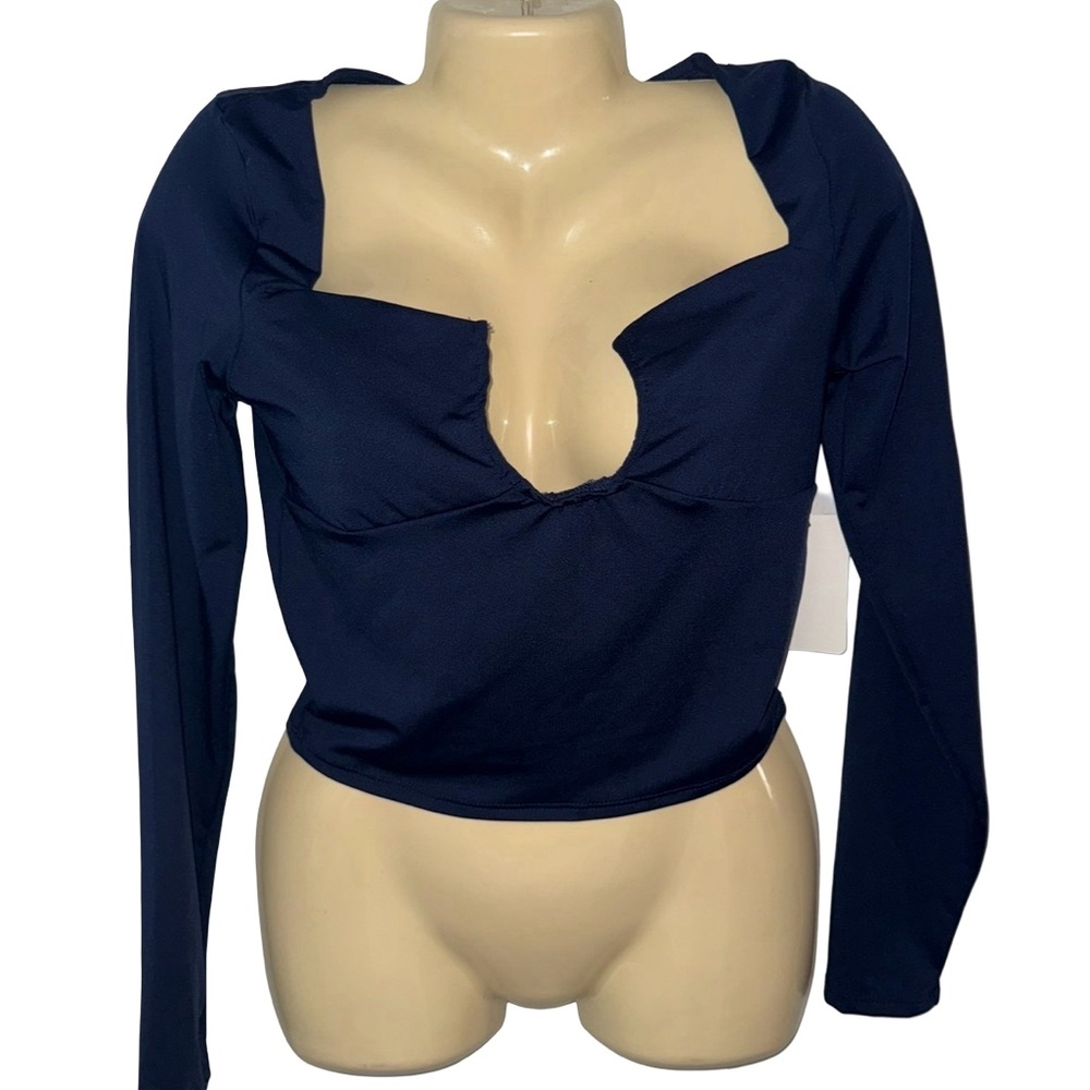 See You Monday Navy Long Sleeve Top